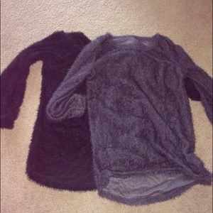 XL sweaters, black and grey